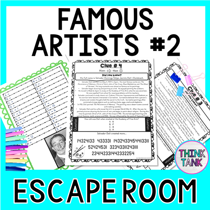 Famous Artists Escape Room #2 - Michelangelo, Degas, Dali, Warhol