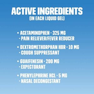Mucinex Fast-Max Maximum Strength Cold & Flu All in One, Multi-Symptom Relief, Pain Reliever, Fever Reducer, Cough Suppressant, Expectorant, Nasal Decongestant, 16 Liquid Gels (Pack of 2)