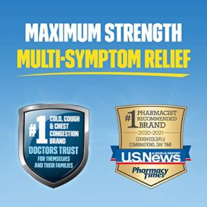 Mucinex Fast-Max Maximum Strength Cold & Flu All in One, Multi-Symptom Relief, Pain Reliever, Fever Reducer, Cough Suppressant, Expectorant, Nasal Decongestant, 16 Liquid Gels (Pack of 2)