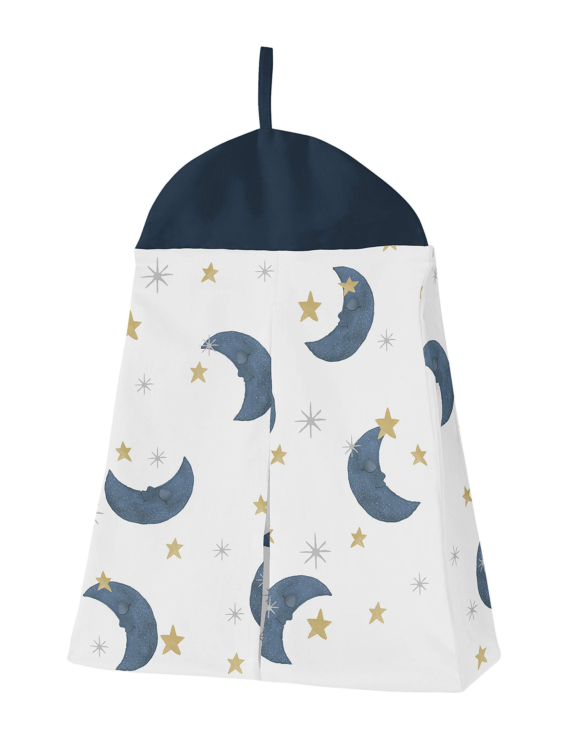 Sweet Jojo Designs Woodland Bear and Owl Baby Boy Girl Nursery Crib Bedding Set - 4 Pieces - Navy Blue, Grey, Gold and Black Celestial Moon Star Watercolor Forest