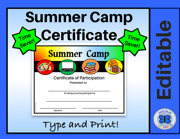 Summer Camp Certificate