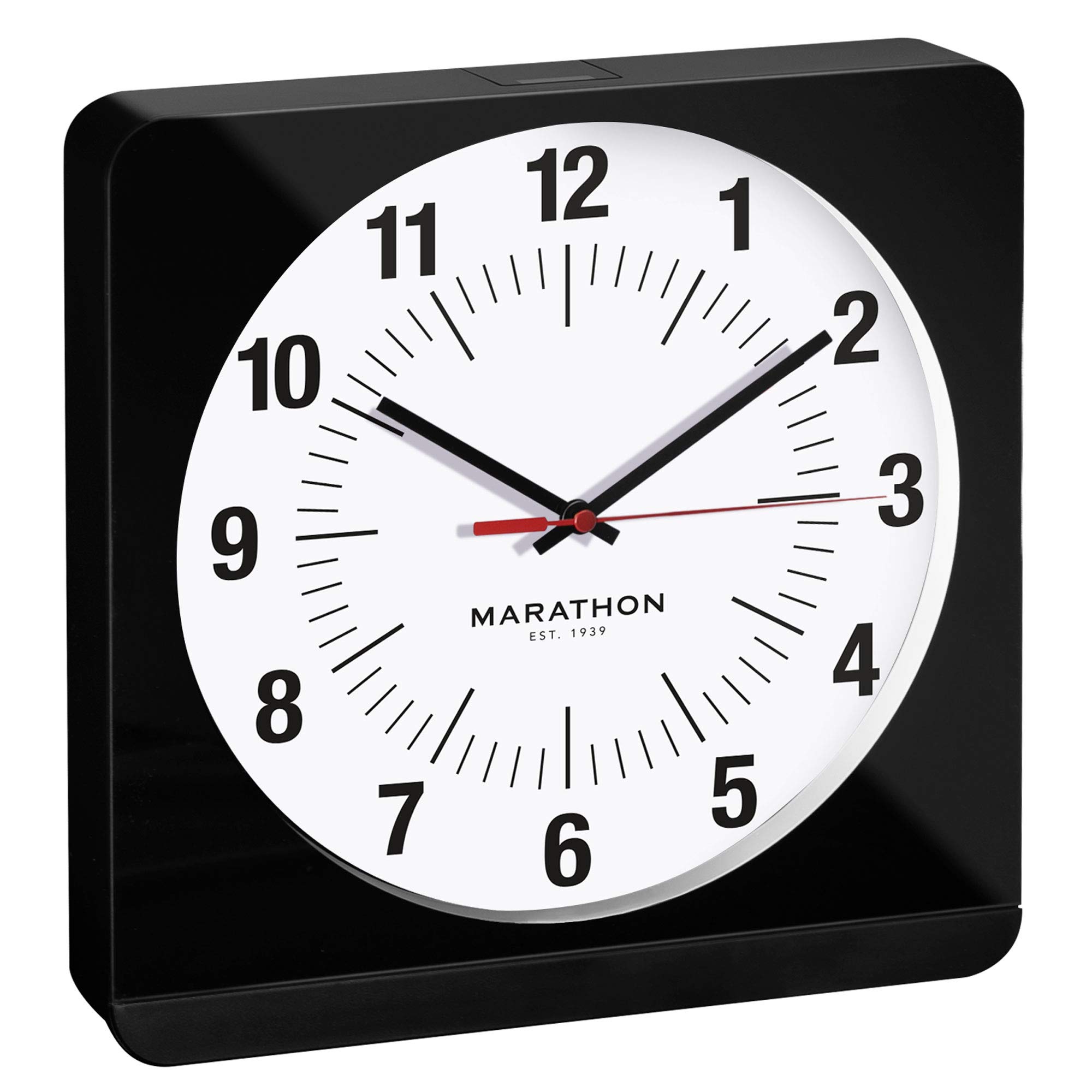 MARATHON Studio Edition Jumbo 12 Inch Analog Wall Clock with Auto Night-Light