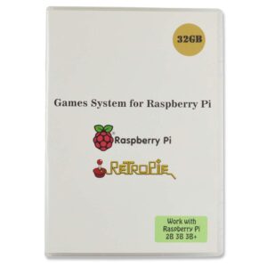 beiermei raspberry pi game system, preloaded 32gb games plus data with class 10 microsd tf card, only work with raspberry pi 2b, 3b, 3b+, retropie retroarch emulation station, kodi+lxde video previews