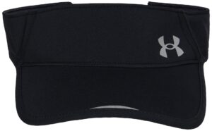 under armour men's launch run visor , black (001)/reflective , one size fits most