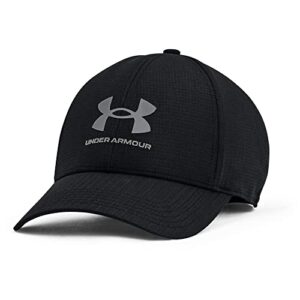 under armour men's iso-chill armourvent fitted cap , black (001)/pitch gray , medium/large