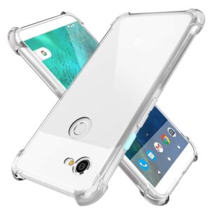 google pixel 3 xl clear shock proof case with 4 reinforced corner cushions soft tpu silicone shock absorption bumper pixel 3xl cover (clear)