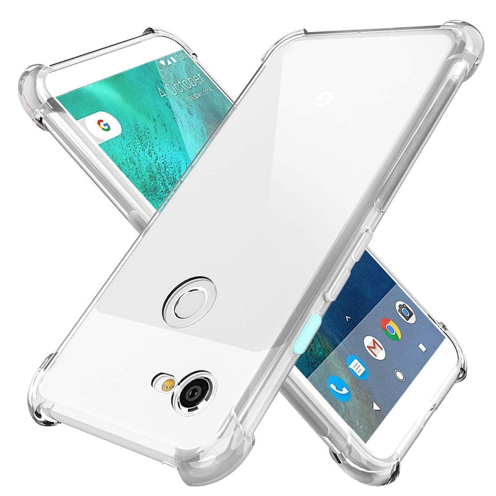 Google Pixel 3 XL Clear Shock Proof Case with 4 Reinforced Corner Cushions Soft TPU Silicone Shock Absorption Bumper Pixel 3XL Cover (Clear)