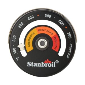 stanbroil wood stove top surface thermometer, magnetic stove meter thermometer for wood burning stoves top,gas stoves,flues,pellet stove,stove pipe