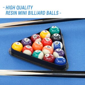 Mini Pool Table Top Games: 36-Inch Tabletop Billiards Table Set with 16 Pool Balls, 2 Cues, 1 Triangle Rack, 2 Chalks & 1 Table Brush, Portable Pool Games for Kids, Children,Dog,Cat,Pet, Family Game