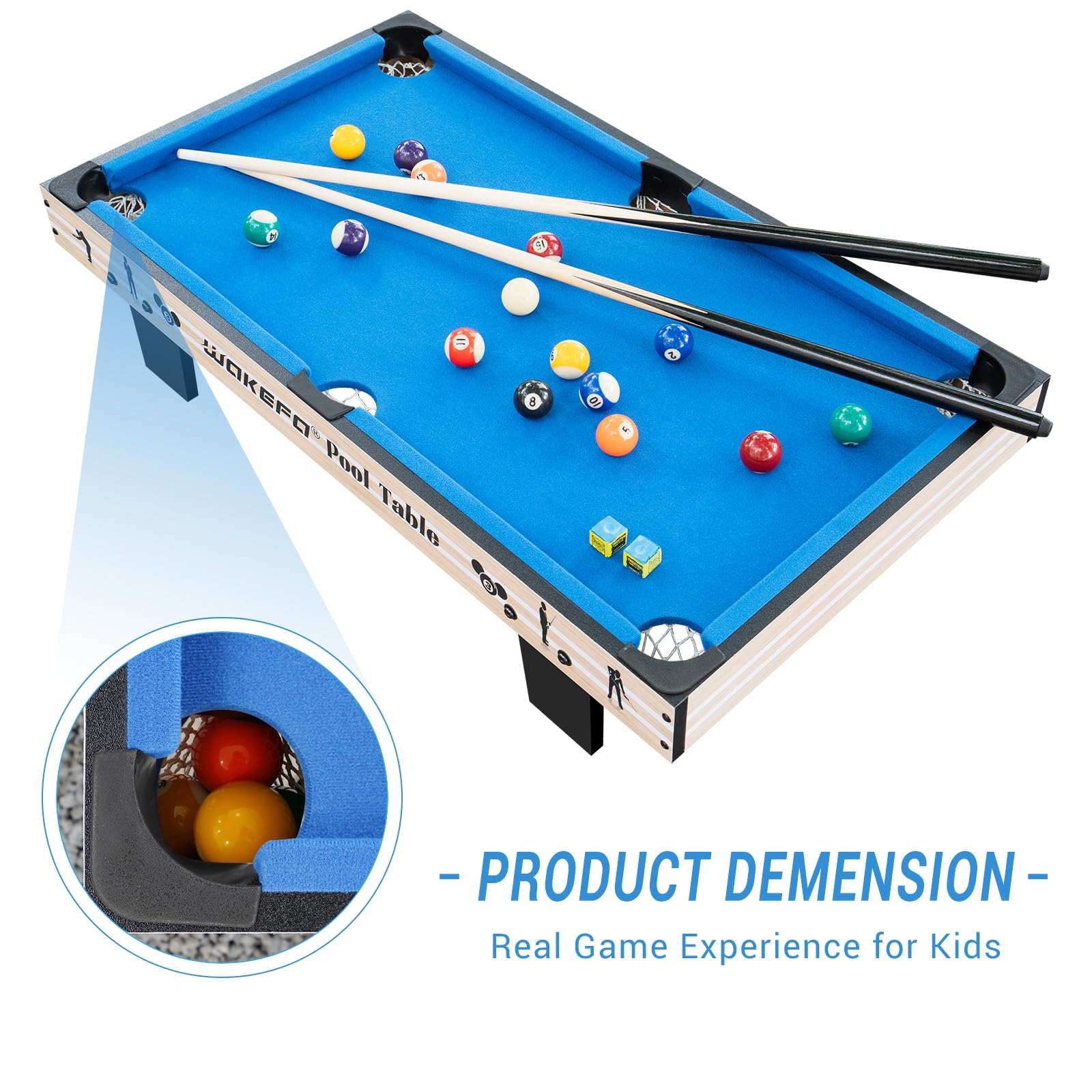 Mini Pool Table Top Games: 36-Inch Tabletop Billiards Table Set with 16 Pool Balls, 2 Cues, 1 Triangle Rack, 2 Chalks & 1 Table Brush, Portable Pool Games for Kids, Children,Dog,Cat,Pet, Family Game