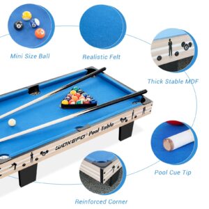 Mini Pool Table Top Games: 36-Inch Tabletop Billiards Table Set with 16 Pool Balls, 2 Cues, 1 Triangle Rack, 2 Chalks & 1 Table Brush, Portable Pool Games for Kids, Children,Dog,Cat,Pet, Family Game