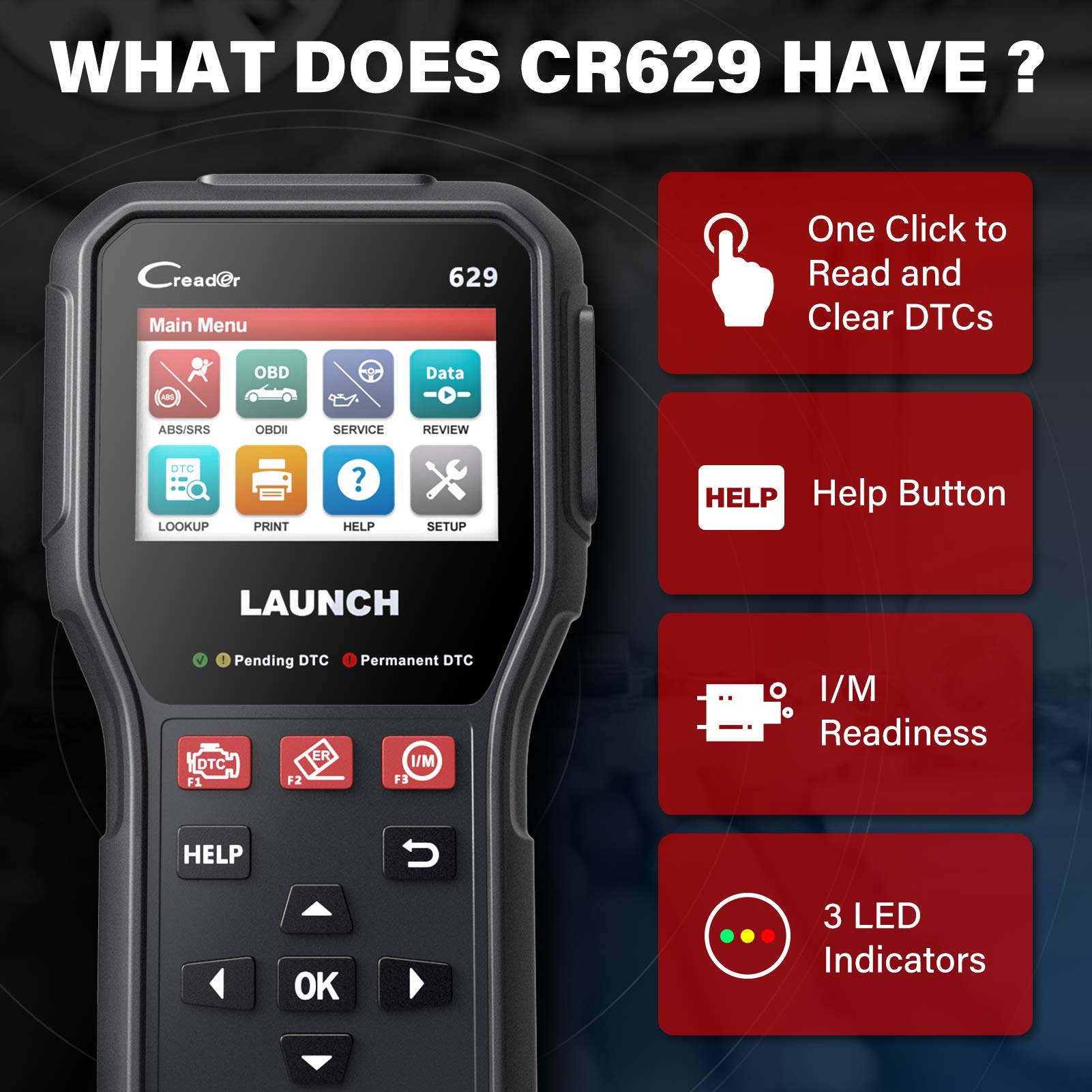 LAUNCH CR629 OBD2 Scanner Newest 2023 Scan Tool with Reset Oil/BMS Service+Live Data, Professional Mechanic Full OBDII Diagnostic Code Reader for Read/Clear DTCs Lifetime Free Update