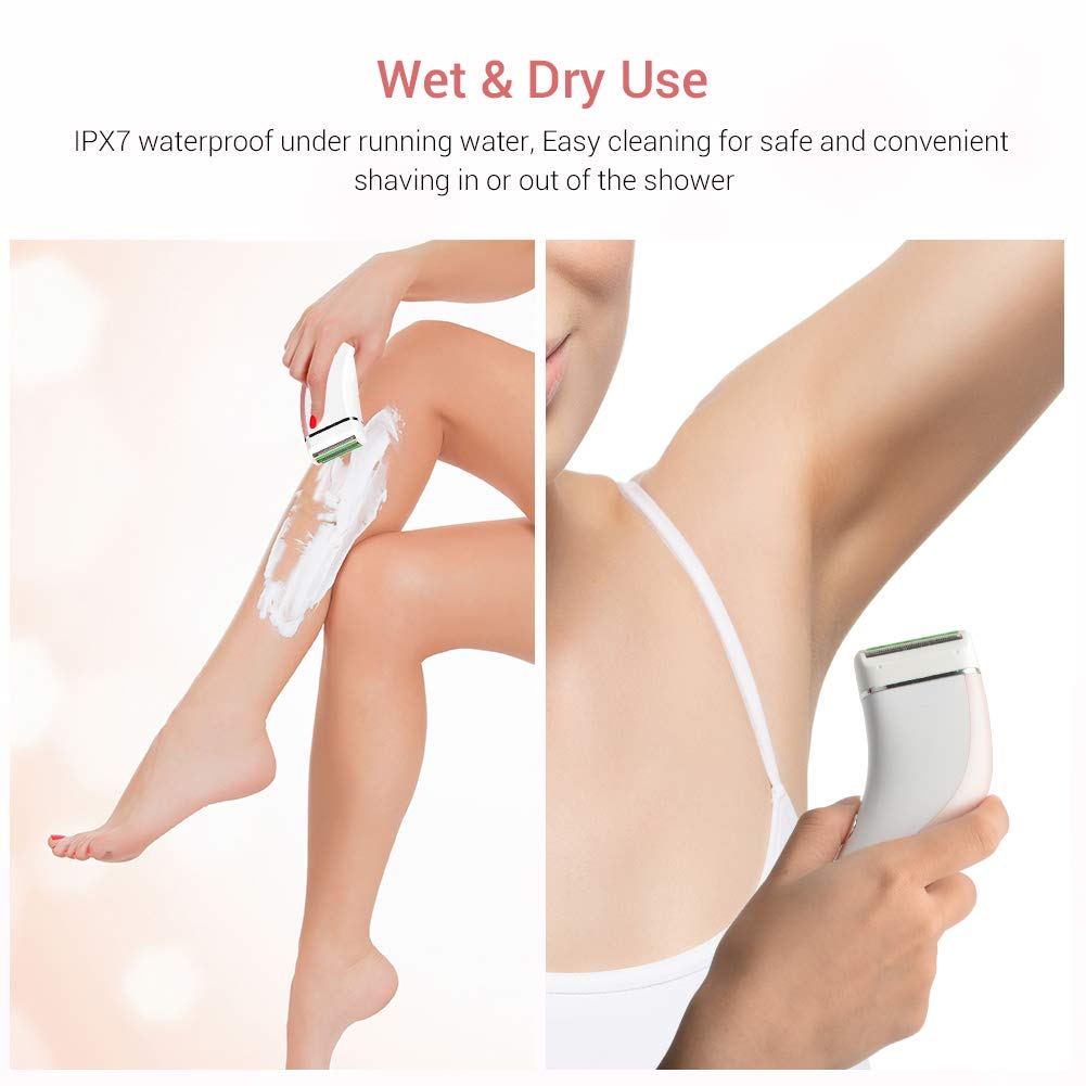 Electric Razor for Women, Nicare Women Electric Shaver with 3-1 Shaving Blade for Bikini Trimmer Body Hair Removal for Legs and Underarms Rechargeable Painless Cordless Wet and Dry Use