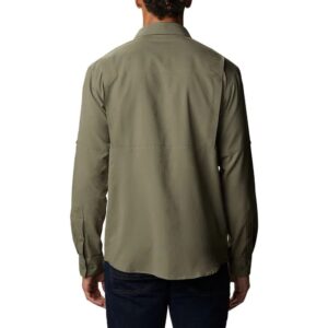 Columbia Men's Silver Ridge Lite Long Sleeve Shirt, UV Sun Protection, Moisture Wicking Fabric, Stone Green, Small