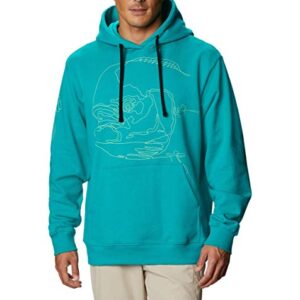 Columbia Men's PFG Running Line Hoodie, Tropic Water/Lime Glow Dorado, X-Large