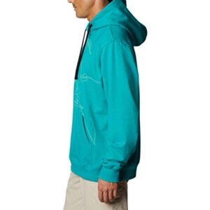 Columbia Men's PFG Running Line Hoodie, Tropic Water/Lime Glow Dorado, X-Large