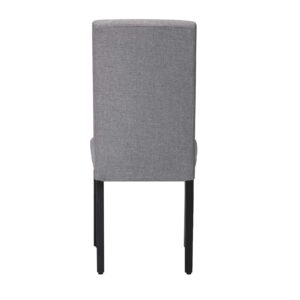 LSSBOUGHT Upholstered Dining Chairs with Solid Wood Legs and Nailed Trim Set of 4 (Gray)