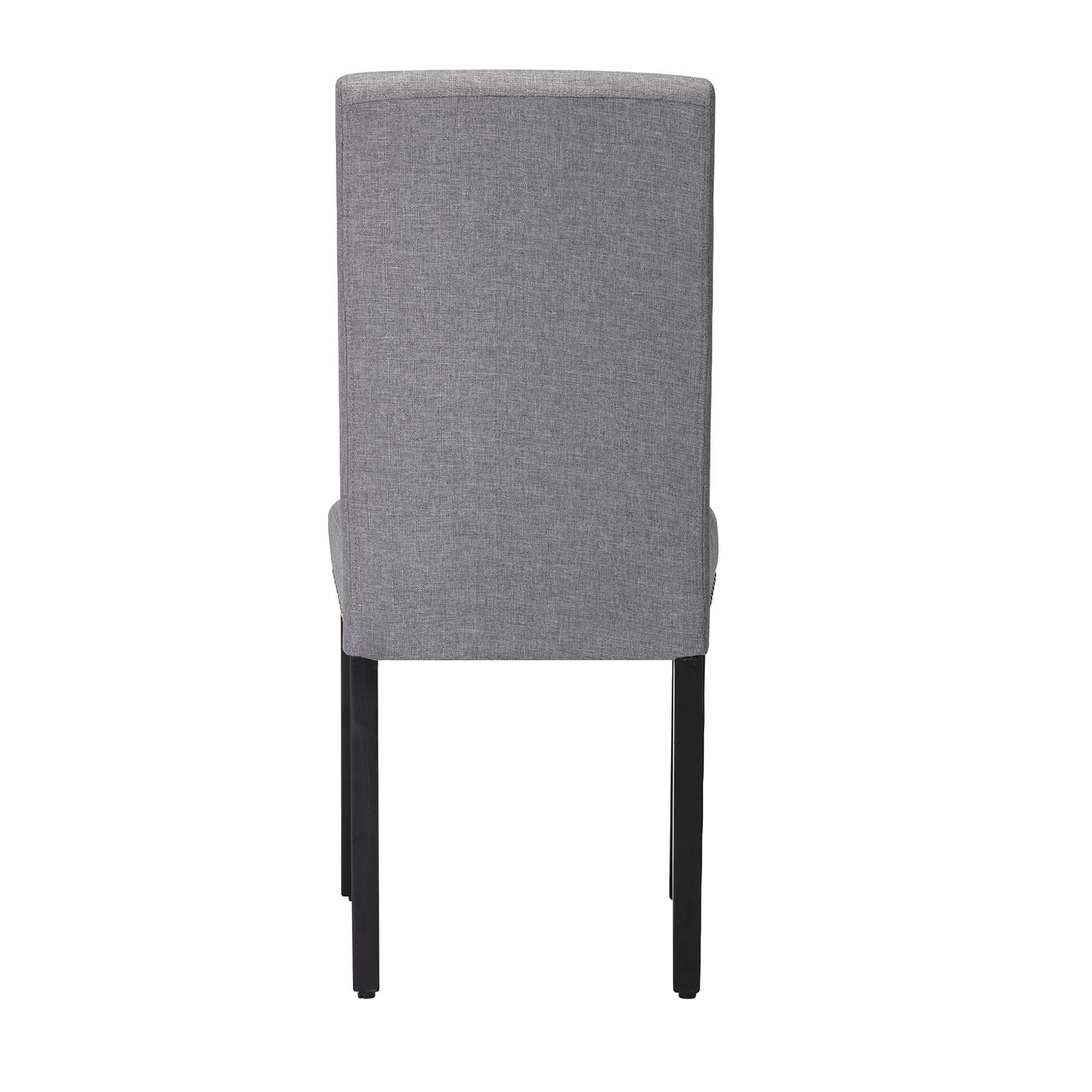 LSSBOUGHT Upholstered Dining Chairs with Solid Wood Legs and Nailed Trim Set of 4 (Gray)