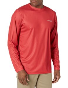 columbia men's terminal tackle pfg patriot long sleeve, red spark/bass, xx-large