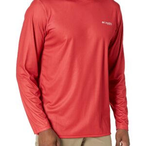 Columbia Men's Terminal Tackle PFG Patriot Long Sleeve, Red Spark/Bass, XX-Large