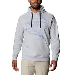 columbia men's pfg running line hoodie, cool grey/vivid blue tuna, medium