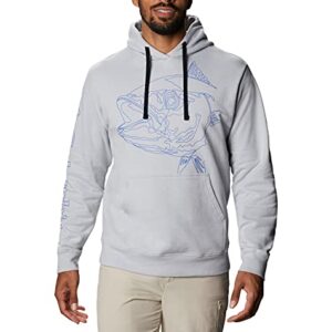 Columbia Men's PFG Running Line Hoodie, Cool Grey/Vivid Blue Tuna, Medium