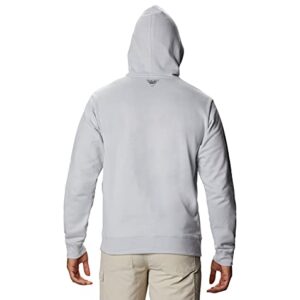 Columbia Men's PFG Running Line Hoodie, Cool Grey/Vivid Blue Tuna, Medium