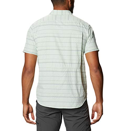 Columbia Men’s Silver Ridge Short Sleeve Seesucker Shirt, Moisture Wicking, Sun Protection, Sea Sprite Stripe, X-Large