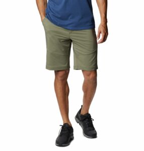 columbia men's tech trail short, stain resistant, sun protection, stone green, 30