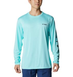 columbia men’s pfg terminal tackle destination long sleeve, sun protection, carbon/usa, xx-large