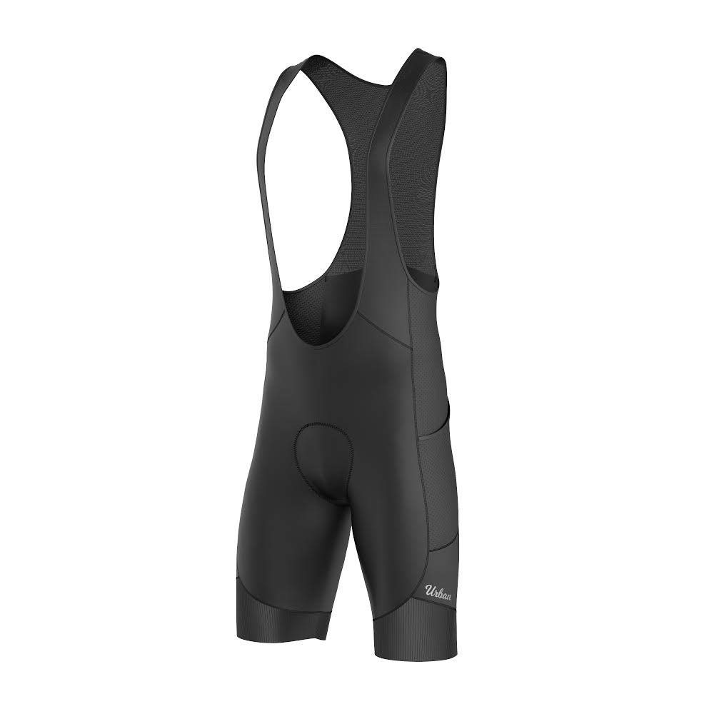 Urban Cycling Apparel Men's MTB Bib Shorts, with 4 Pockets (X-Large) Black