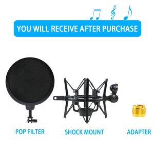 Bluebird Shock Mount with Pop Filter, Windscreen and Shockmount to Reduce Vibration Noise Matching Mic Boom Arm for Bluebird SL Microphone by YOUSHARES