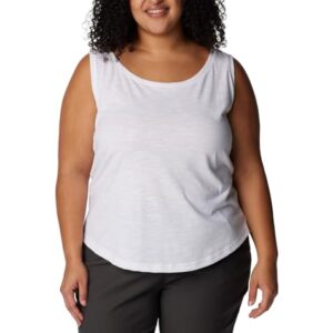 Columbia Women’s Cades Cape Tank Top, Moisture Wicking, Comfort Stretch, White, XX-Large