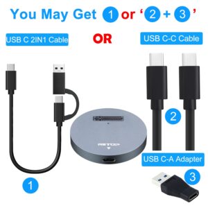 RIITOP NVMe to USB Docking Station, External M.2 PCI-e NVMe SSD to USB-C Reader Adapter for M.2 (M Key) NVMe SSD