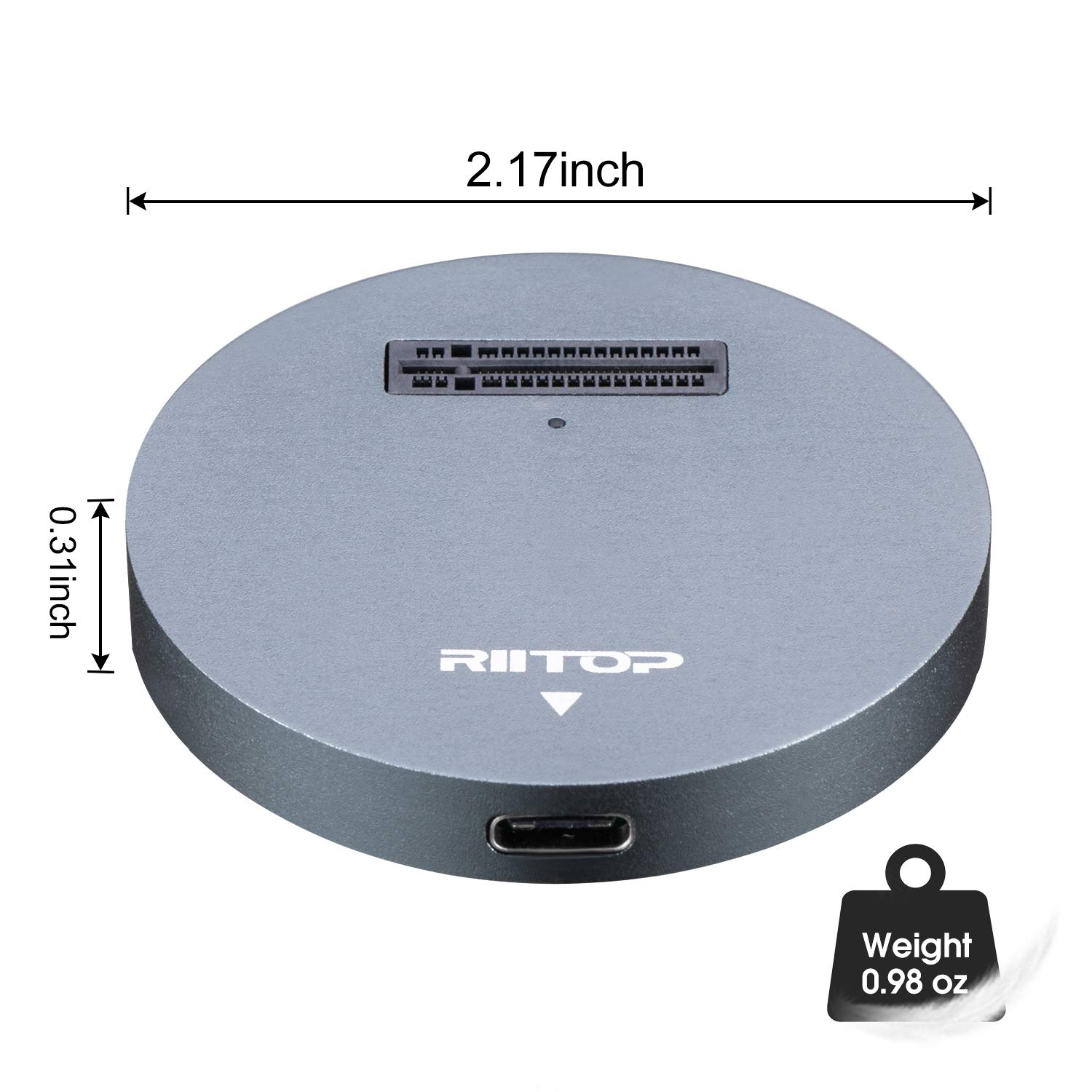 RIITOP NVMe to USB Docking Station, External M.2 PCI-e NVMe SSD to USB-C Reader Adapter for M.2 (M Key) NVMe SSD