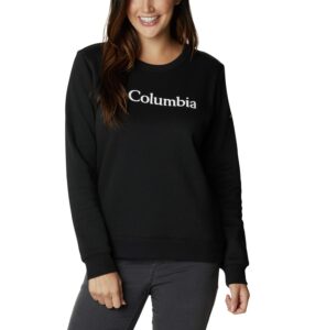 columbia women's logo crew, black, large
