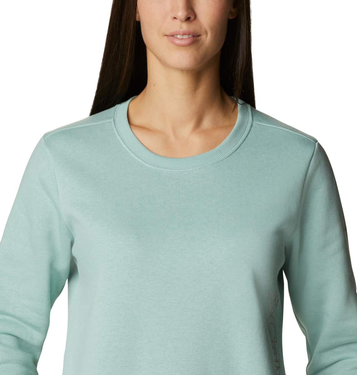 Columbia Women's Logo Crew, Aqua Tone/Outline Logo, 3X Plus