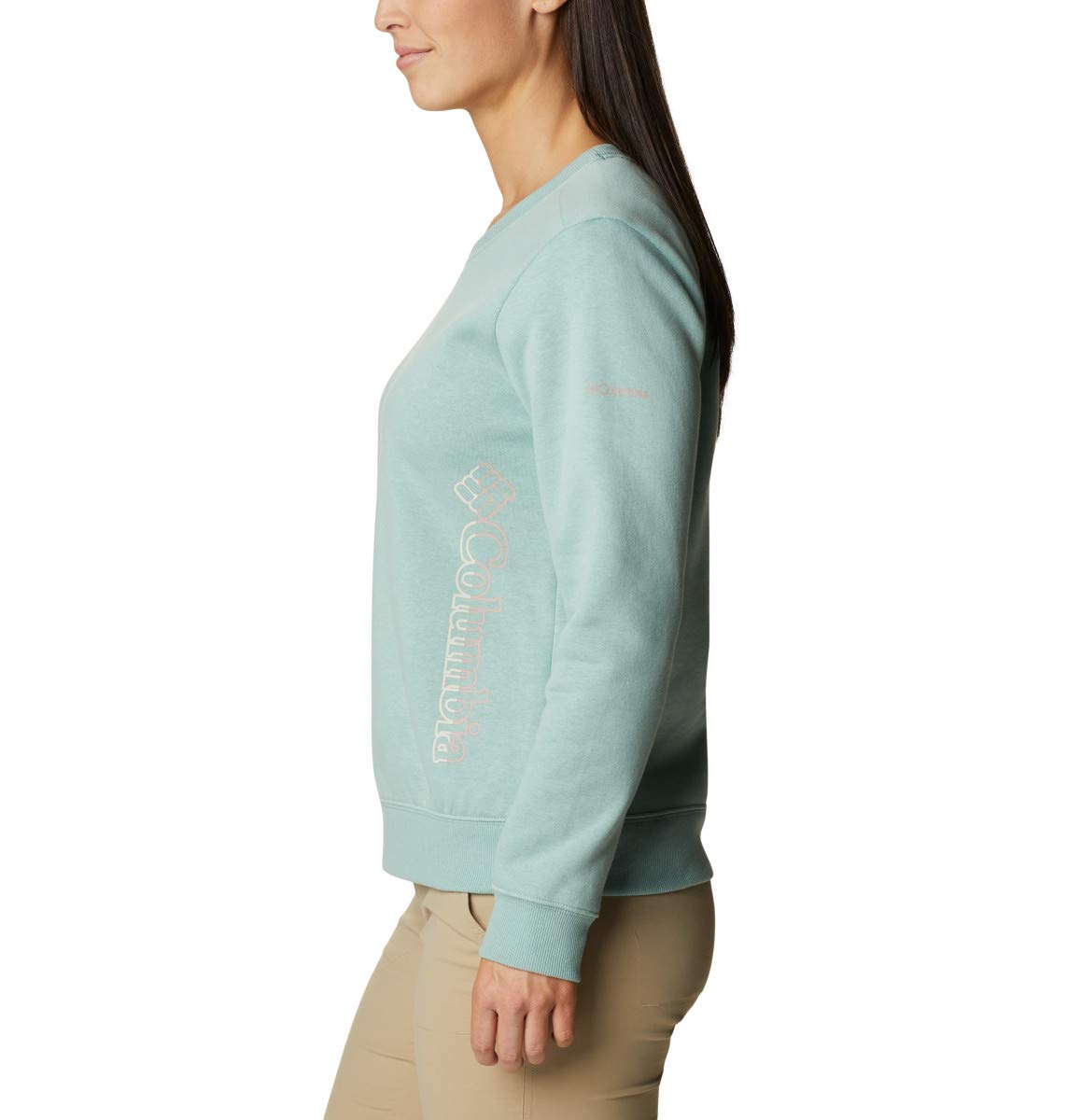 Columbia Women's Logo Crew, Aqua Tone/Outline Logo, 3X Plus