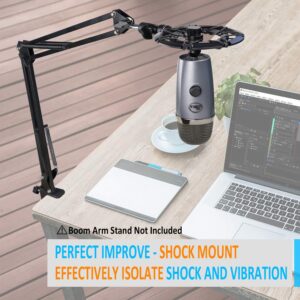 Blue Yeti Nano Shock Mount with Pop Filter, Alloy Shockmount with Foam Windscreen Reduces Vibration and Shock Noise Matching Boom Arm Mic Stand, Designed for Blue Yeti Nano Microphone by YOUSHARES