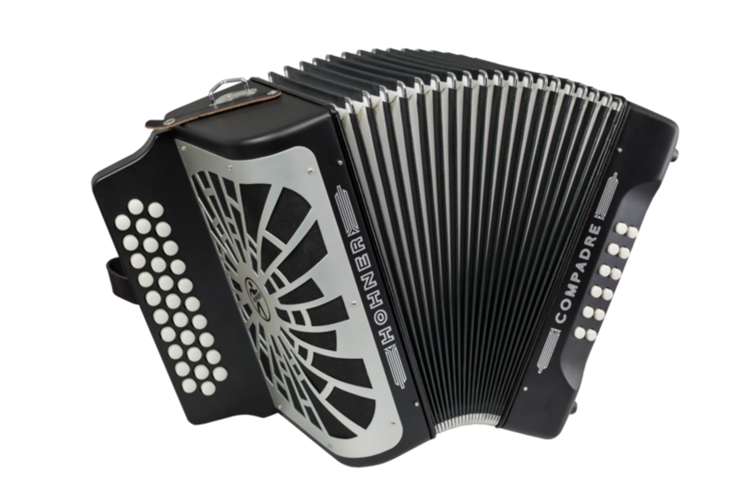 Hohner Compadre FBbEb Musica Tipica Series Accordion (Black) - 12 Basses, 62 Notes, Standard Straps with Gig Bag