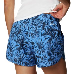 Columbia Women's Pleasant Creek Stretch Short, Harbor Blue Toucanical Tonal Print, Medium