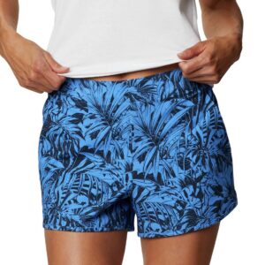 Columbia Women's Pleasant Creek Stretch Short, Harbor Blue Toucanical Tonal Print, Medium