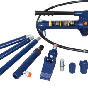 TCE AT70401SU Torin Portable Hydraulic Ram: Auto Body Frame Repair Kit with Blow Mold Carrying Storage Case, 4 Ton (8,000 lb) Capacity, Blue