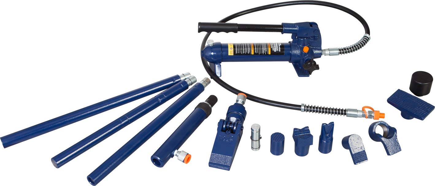 TCE AT70401SU Torin Portable Hydraulic Ram: Auto Body Frame Repair Kit with Blow Mold Carrying Storage Case, 4 Ton (8,000 lb) Capacity, Blue