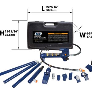 TCE AT70401SU Torin Portable Hydraulic Ram: Auto Body Frame Repair Kit with Blow Mold Carrying Storage Case, 4 Ton (8,000 lb) Capacity, Blue