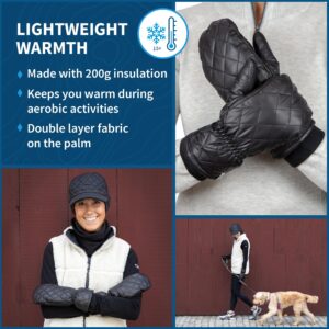 TrailHeads Touchscreen Quilted Running Mittens for Women | Insulated Hand Protection - Medium