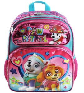 paw patrol 'paw print hearts' deluxe toddler 12 inch backpack