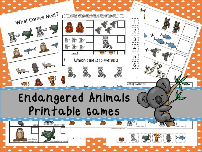 30 Printable Endangered Animals Games and Activities