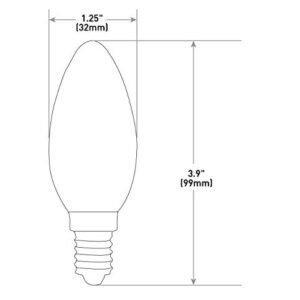 Cree Lighting TB11-07027MDCH25-12DE12-1-12 B11 Clear Glass Filament Candelabra 75W Equivalent, 700 lumens, Dimmable LED Bulb, 2 Count (Pack of 1), Soft White