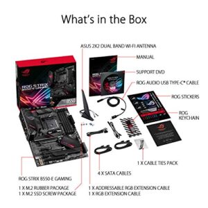 ROG Strix B550-E Gaming AMD Ryzen AM4 ATX Motherboard (PCIe 4.0, 16 Power Stages, Intel WiFi 6, Intel 2.5 Gb Ethernet, Dual M.2, OptiMem II, AI Noise-Canceling Microphone, USB 3.2 Gen 2 & Aura Sync)